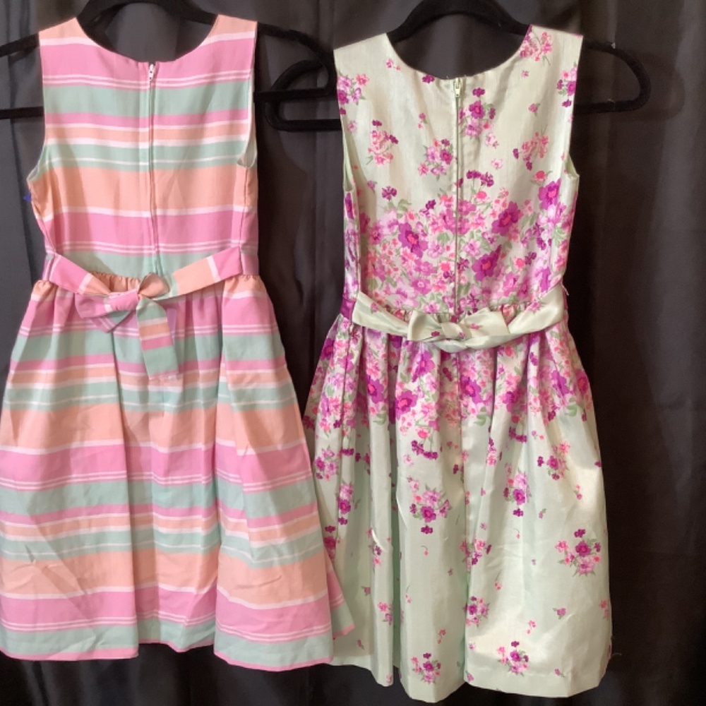 EUC Girls Bonnie Jean dress green‎ pink size 10 - Picture 7 of 14